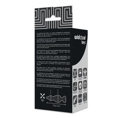 Addicted Toys Korek Analny 13,6 cm Czarny Silikon Medyczny
