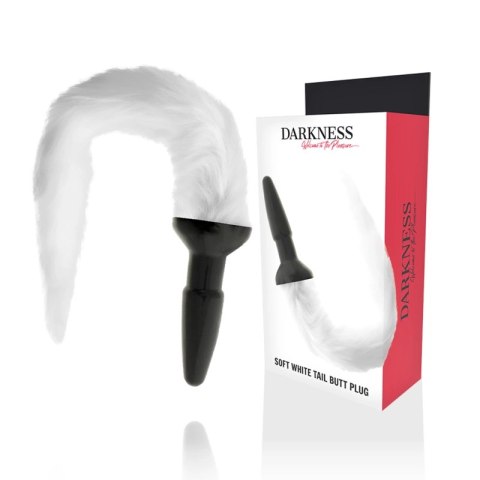 Darkness silikonowy korek z białym ogonkiem 12 cm anatomiczny