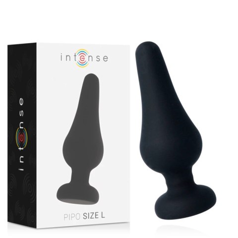 Intense Pipo L Czarny Korek Silikonowy 13 cm Anatomiczny Design