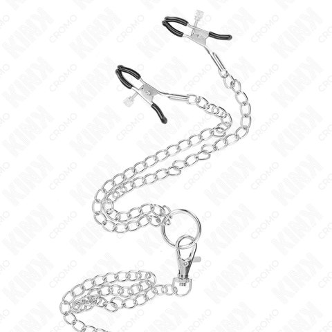 KINK Chromowany Pierścień Anatomiczny z Łańcuszkiem i Zaciskami 3,8-5 cm