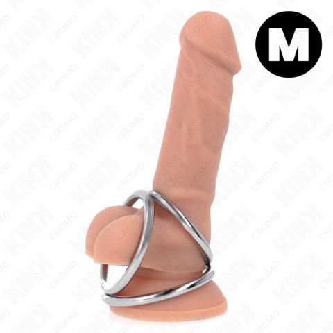 KINK Metalowy pierścień anatomiczny trojkątny chrom 3,8-5 cm Model 2