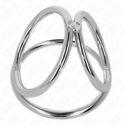 KINK Metalowy pierścień anatomiczny trojkątny chrom 3,8-5 cm Model 2