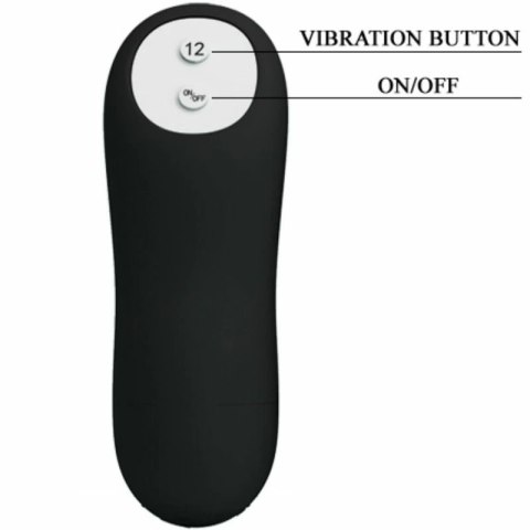 Pretty Love Plug anatomiczny silikonowy 12 trybow wibracji czarny