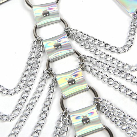 Subblime 953737 Uprząż na klatkę piersiową z pierścieniami i łańcuchami srebrna uniwersalna