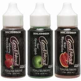 Doc Johnson GoodHead Tingle Drops zestaw 3 smakow 3x30ml