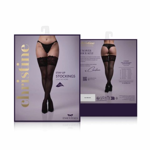 Exclusive Stay Ups Love Me More Black 15 den z koronką i silikonem