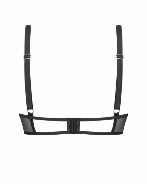 Obsessive Vila Blanes Bra czarny - haft, złote detale, regulacja