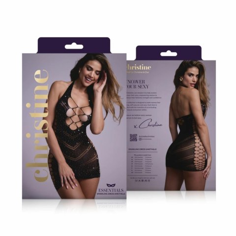 Passion Dress Glitter Amethille Black - elastyczna sukienka z brokatem