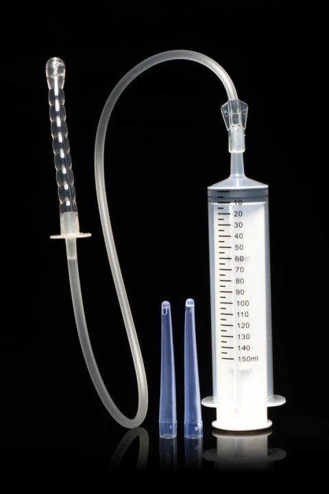 XR Brands Enema Syringe 150 ml z 3 końcowkami i przewodem 60 cm