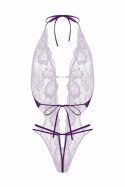 Renee Koronkowe Body Open Crotch Fioletowe Regulowane Ramiączka