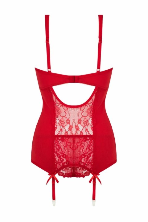 Vixen 2-częściowy komplet Marzia czerwony z gorsetem i koronką