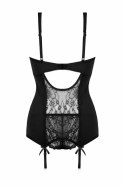 Vixen Marzia komplet bielizny czarny z gorsetem i koronką 2-częściowy