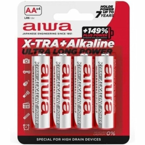 AIWA X-TRA Alkaline Baterie AA LR6 4 sztuki Blister Wysoka Wydajność