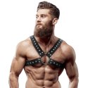 Fetish Submissive Uprząż męska na klatkę piersiową z ekoskory, regulowana