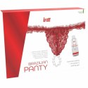 INTT Panty Red - Czerwone majtki koronkowe z perłami, żel 50 ml