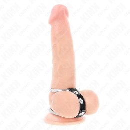 KINK Skorzany Podwojny Pierścień Regulowany 3,8-5 cm Czarny