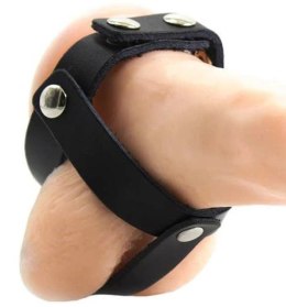 OHMAMA Fetish - anatomiczna skorzana klatka z metalowymi detalami 6,5 cm