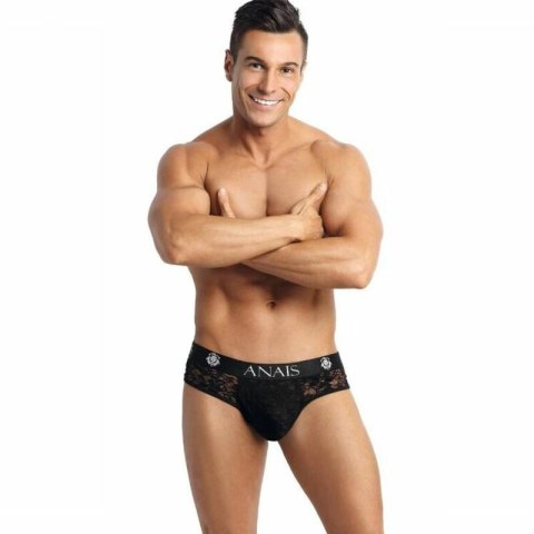 Anais Men Romance Jock Bikini M czarna koronka, kwiatowy wzor