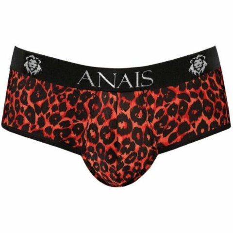 Anais Men Tribal Jock Bikini M - czerwona mikrofibra, nadruk zwierzęcy
