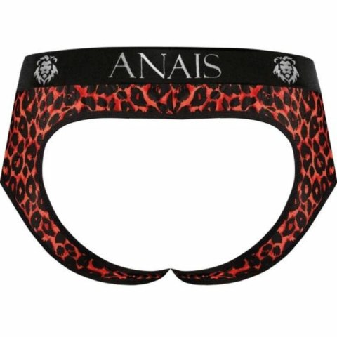 Anais Men Tribal Jock Bikini M - czerwona mikrofibra, nadruk zwierzęcy