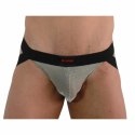 BURN Jockstrap 001 błyszczący beż/czarny S - designerska bielizna męska