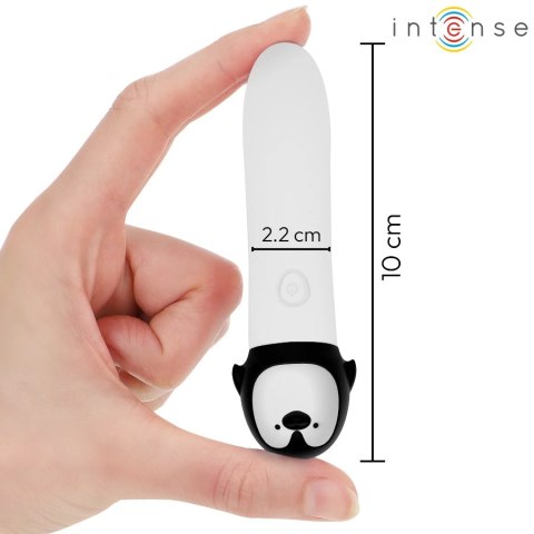 INTENSE RICO - Kompaktowy Wibrujący Model Pingwin USB, 8 Trybow, Biały