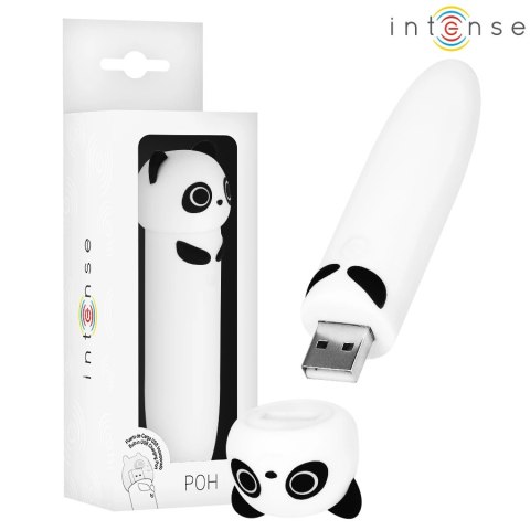 Intense POH Panda - mini urządzenie wibrujące, USB, silikon, 10 cm
