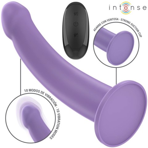Intense Eddie model wibrujący 17,5 cm fioletowy z pilotem USB