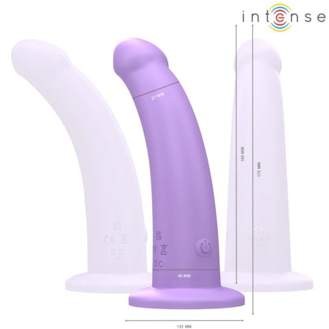Intense Eddie model wibrujący 17,5 cm fioletowy z pilotem USB