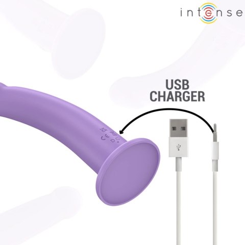 Intense Eddie model wibrujący 17,5 cm fioletowy z pilotem USB