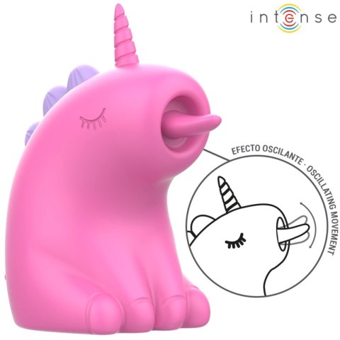 Intense Pinkie 360 - obrotowy stymulator z motywem jednorożca, fuksja