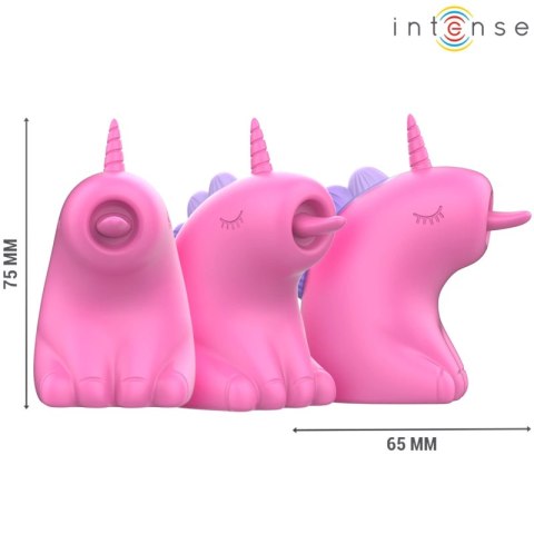 Intense Pinkie 360 - obrotowy stymulator z motywem jednorożca, fuksja