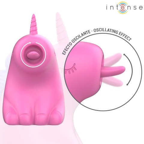 Intense Pinkie 360 - obrotowy stymulator z motywem jednorożca, fuksja
