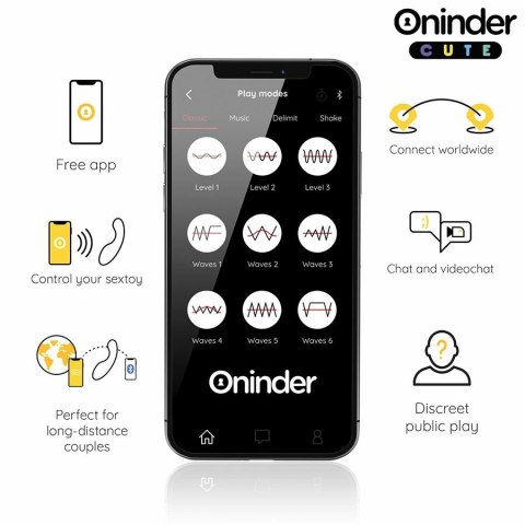 ONINDER CUTE Love Buddy Master - Wibrujący model z aplikacją, żołty 14 cm