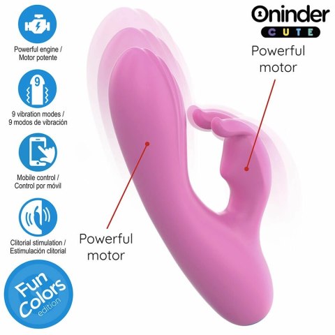 ONINDER Cute Love Bunny - wibrator z funkcją sterowania aplikacją, rożowy 14,5 cm