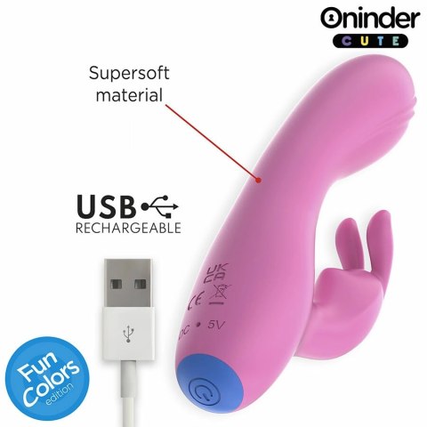 ONINDER Cute Love Bunny - wibrator z funkcją sterowania aplikacją, rożowy 14,5 cm