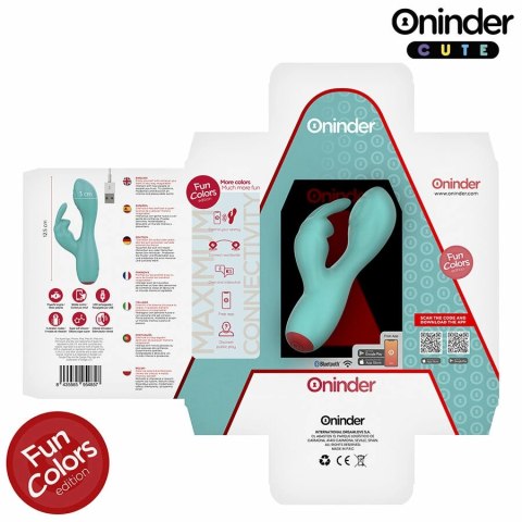 ONINDER Cute Love Bunny - zaawansowana maszyna intymna, turkusowa, 12,5 cm