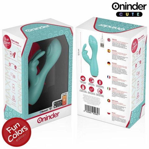ONINDER Cute Love Bunny - zaawansowana maszyna intymna, turkusowa, 12,5 cm