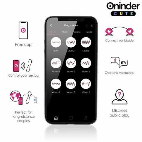 Oninder Cute Master - Wibrująca maszyna intymna G z aplikacją, rożowo-żołta 12,5 cm