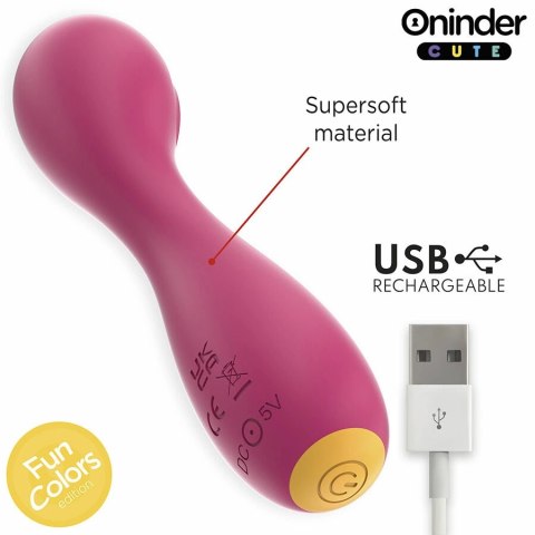Oninder Cute Master - Wibrująca maszyna intymna G z aplikacją, rożowo-żołta 12,5 cm