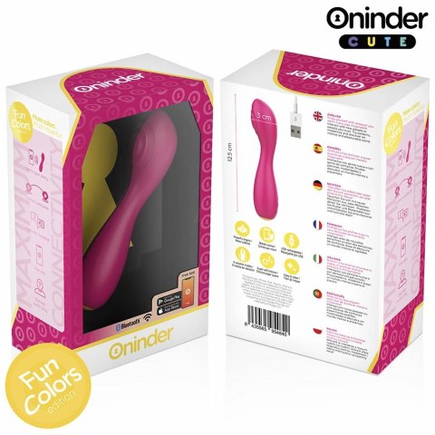 Oninder Cute Master - Wibrująca maszyna intymna G z aplikacją, rożowo-żołta 12,5 cm