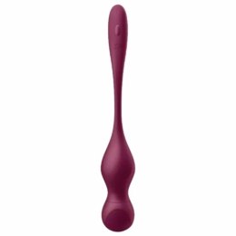 Satisfyer Love Birds Vary kulki treningowe wibrujące Wine Red z aplikacją