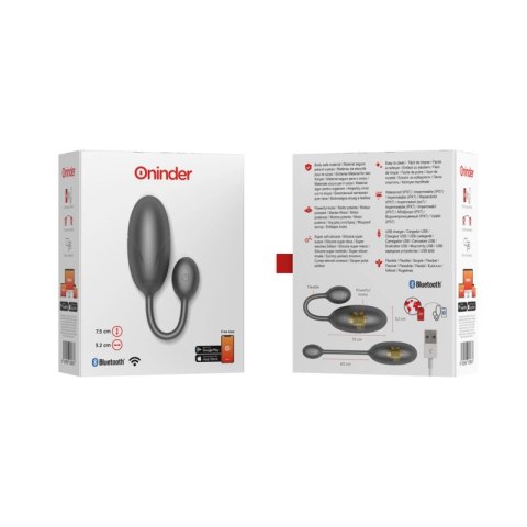 ONINDER Tokyo model jajko wibrujące czarne 7,5x3,2cm Bluetooth APP