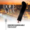 Dolce Vita Black Two - Wibrujący model silikonowy, ładowalny, 7 trybow