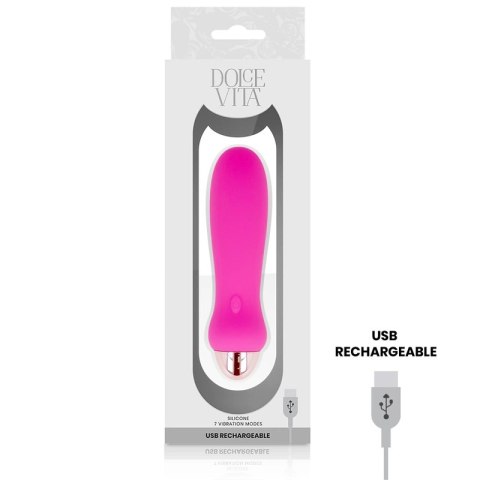 Dolce Vita Model Pink Five - Kompaktowy wibrator silikonowy, 7 trybow, USB