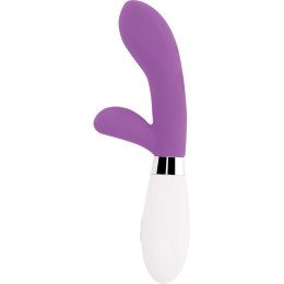 Glossy Jackson Violet - silikonowy masażer krolik, 10 trybow, 12 cm
