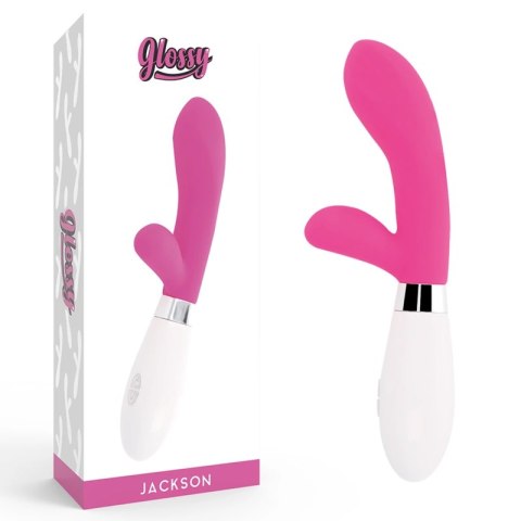 Glossy Jackson silikonowy masażer krolik 10 trybow, rożowy, 12 cm