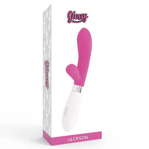 Glossy Jackson silikonowy masażer krolik 10 trybow, rożowy, 12 cm