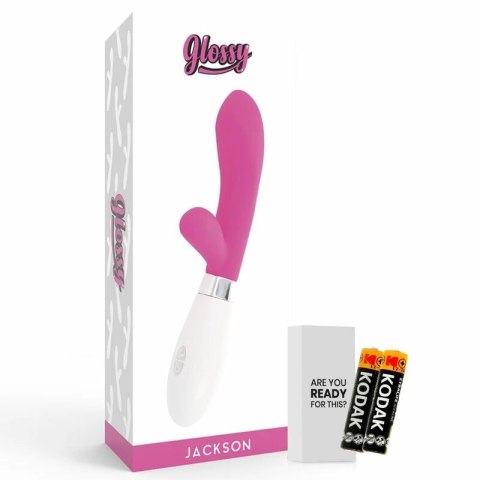 Glossy Jackson silikonowy masażer krolik 10 trybow, rożowy, 12 cm