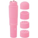 Glossy Kurt Mini Masażer Kieszonkowy Rożowy 4 Głowice ABS 10,7cm